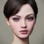 Placeholder: potrait girl look beautiful, close-up, dramatic, eyes like ocean blue, short hair, smile, 8k, rtx, eyebrows like serious, facing left, real, cute, hyper realistis