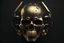 Placeholder: cyberpunk skull, black background, gold, minimalist, ultra-realistic, cinematic, 8k