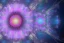 Placeholder: one cosmic crystal flower in blue and pink cosmos