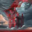 Placeholder: Add more windows to the design. change the sky to a decadent red, storm clouds.