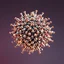 Placeholder: a mandelbulb 3d fractal made of small metallic random color cubes