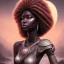 Placeholder: sango fantasy, fantasy magic, intricate, sharp focus, illustration, highly detailed, digital painting, concept art, matte, masterpiece head sexy African beauty black afro hair space lady silver beach sunset