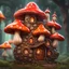 Placeholder: A lumpy mushroom house floating in space. neutral colors, white, red orange, Detailed gloss Painting, rich color, fantastical, intricate detail, splash screen, hyperdetailed, insane depth, concept art, 8k resolution, trending on Artstation, Unreal Engine 5, color depth, dynamic lighting, splash art, dramatic, masterpiece, excellent quality beautiful Imaginative, unique,