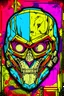 Placeholder: an high definition portrait of the mask of the psycho from the videogame borderlands in a colorful popart style