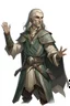 Placeholder: middle aged high elf ranger wearing medieval clothes with open hands