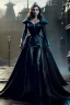 Placeholder: Scarlett Johansen as evil queen in black leather gown, cleavage, angry, stern look, unreal 5, octane render,cinema4d, dynamic lighting, dramatic lighting, 4k, redshift render, highly detailed, hyper realistic