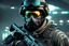 Placeholder: Ghost Soldier with skull mask in 8k realistic cgi drawing style, call of duty them, close picture, neon, intricate details, highly detailed, high details, detailed portrait, masterpiece,ultra detailed, ultra quality