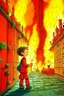 Placeholder: A boy's fantasy picture of a fire detection and extinguishing system