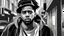 Placeholder: jcole, walk in street rapper, Realistic, sharp, digital art, ultra detailed, High quality, 8K, ultra detailed,