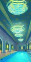 Placeholder: Neon turquoise indoor pool