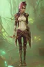 Placeholder: steampunk elf in a neon dystopian forest