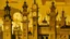 Placeholder: A golden temple with old clocks painted by Lyonel Charles Feininger