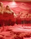 Placeholder: A pink land made out of magical woolly yarn painted by Leonardo da Vinci