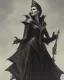 Placeholder: old evil queen in black leather gown, femme fatale, volouptous, busty, cleavage, angry, emperious, 8k resolution concept art portrait by Greg Rutkowski,