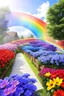 Placeholder: rainbow, colors, very beautiful, ,flowers garden,