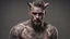 Placeholder: cat man, fine rendering, high detail, 8K, man, tattoos, wool,