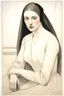 Placeholder: a portrait of a woman by artist "William Rothenstein"