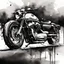 Placeholder: t-shirt design, minimalistic ink drawing style, vanishing point on white paper, Sportster 48 motorcycle. watercolor splash, in black and white, but with only a few red and blue eccents ,art incorporated as complimentary element, 3d render, photo, cinematic, illustration, animev0.2