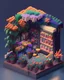 Placeholder: prototype of isometric diorama, 8-bit, overflowing flower shop, particle effects, 2.2 gama, sony a7r7, Tamron 10-24mm f/3.5-4.5, ISO 3200, extremely detailed, 8k texture, lots of flowers and vibrant plants