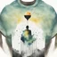 Placeholder: vector t-shirt design, minimalistic ink drawing style, vanishing point on white paper, water color splash, magical fart, retro minimal, trendy art, art style by Eckhart Tolle and Fabio Hurtado