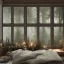 Placeholder: a gorgeous, stunning room facing a huge window with mystical forest view, multiple pillows on rustic wood floor, muted colors, candles, gauzy curtains, plants, tranquil, 8k resolution, high-quality, fine-detail, digital art, detailed matte, volumetric lighting, illustration, 3D octane render, brian froud, howard lyon, selina french, annie stokes, lisa parker, greg rutowski,