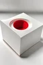 Placeholder: A white box with a red circle in the center