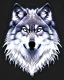 Placeholder: wolf made of cotton candy, snarling, drool dripping, with horns