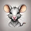 Placeholder: Rat cow, with rat ears and tail lineal caricature art