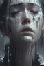 Placeholder: Tears are streaming down my face as I stand amidst the gentle droplets of the silvery symphony falling from the heavens above, Emotional, Dark, Highly detailed, Sharp focus, Moody lighting, Artstation, by loish and sakimichan and artgerm, Concept art, Matte, Realistic, with a hint of surrealism.