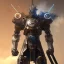 Placeholder: a beautiful full frame digital painting of futuristic cyborg samurai robot, wide angle view, close-up, macro lens, centered camera, titanium accents, intricate details, small minutiae, tiny features, particulars, colorful, 8k, least ambient occlusion, volumetric lighting, volumetric clouds. art by Yoji Shinkawa