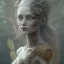 Placeholder: karlan, plant metal, feathers, Dryad, fae, sidhe, ominous, nature, plants, wildflower, facepaint, dnd character portrait, intricate, oil on canvas, masterpiece, expert, insanely detailed, 4k resolution, retroanime style, cute big circular reflective eyes, cinematic smooth, intricate detail , soft smooth lighting, soft pastel colors, painted Renaissance style