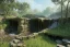 Placeholder: deep in a lush south asian cave bunker system, intact bunkers from war long gone, waterfalls around, realistic concept art, hdr, volumetric clouds, shaded reflections, ripples, morning dew, lot of torches, moss, roots, debris and rubble, spots of randomly placed dense ground fog and fires, unreal 5 engine, intricate, small minutiae, tiny features, particulars, 8k, uhd, concept art, one pixel brush, vitality colors, tomb raider style, enhanced quality anti-aliasing, eqaa