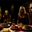 Placeholder: Horror movie shot, hot ail, ultra realistic, dine, they enjoy it, ultra realistic hot blonde women, party, pieces of meat, organs, ail, dynamic, very excited people, hypermaximalist figures, light, 1970's Italian horror movie, sinister,, Dario Argento, Stanley Kubrik, ornate, 4k, photorealism