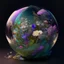 Placeholder: iridescent mechanic globe full of flowers and nature