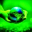 Placeholder: promise the world, green and blue colors, photo quality