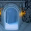 Placeholder: ethereal winter flowers, carved ice door at the end of ice steps, magical atmosphere, Renato muccillo, Andreas Rocha, Johanna Rupprecht, Beardsley, Unreal render, cinematic blue --aspect 9:16 --s 2500