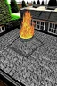 Placeholder: The Roof is on Fire; street art; optical art; m. c. escher; black sharpie