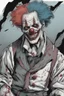 Placeholder: A portrait of a zombie clown in comic style