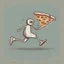 Placeholder: stick man running after a slice of pizza