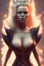 Placeholder: Pamela Anderson as evil queen in black leather, leather, busty, cleavage, angry, stern look. character design by cory loftis, fenghua zhong, ryohei hase, ismail inceoglu and ruan jia. unreal engine 5, artistic lighting, highly detailed, photorealistic, fantasy