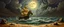 Placeholder: master oil painting by Rembrandt, good afternoon clay moon chill hyper bigger than life zebra dream smoking trickster golem peeking out of a sand twister whirlwind cocoon, all inside a bottle ship