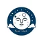 Placeholder: Logo, vector, clean, circle logo with a face looking up at the moon clouds and stars