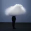 Placeholder: Full body portrait, painting, medium shot lady negative space volumetric cloud, neutral space volumetric cloud