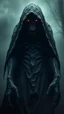 Placeholder: Bosch nightmares paining style Title:the angry giant hooded creature standing tall , 8k artistic photography, photorealistic concept art, soft natural volumetric cinematic perfect light, chiaroscuro, award-winning photograph, masterpiece, oil on canvas, Raphael, Caravaggio’s, Greg Rutkowski, people, beksinski, Giger