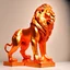 Placeholder: orange color metallic statue of a lion