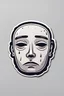 Placeholder: A minimalistic fantasy sticker of a depressed face