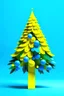 Placeholder: Create a Christmas tree with a yellow and blue background and an insurance look