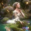 Placeholder: high-quality, fine-detail beautiful, stunning fairy sitting beside a clear, reflective lake, flowers, butterflies, small globes of iridescent light, tranquil, gorgeous, 8k resolution, 3D octane render, intricate, digital art, detailed matte, volumetric lighting, George Grie, Anne Dittman, Anne Stokes, Lisa Parker, Selina French,