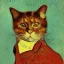 Placeholder: Portrait of a cat by Van Gogh