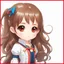 Placeholder: (close-up headshot) of a 4-year-old girl with long brown hair, (vibrant red eyes), adorable, cute, intricately detailed, masterpiece, anime chibi doll, 4k, American